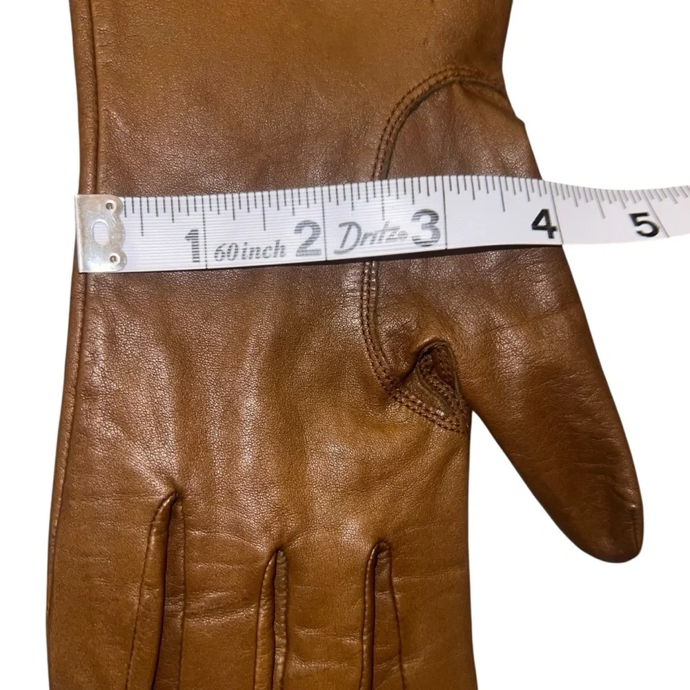 EUC Fownes Vintage Camel Tan Leather Driving Gloves Size 7.5